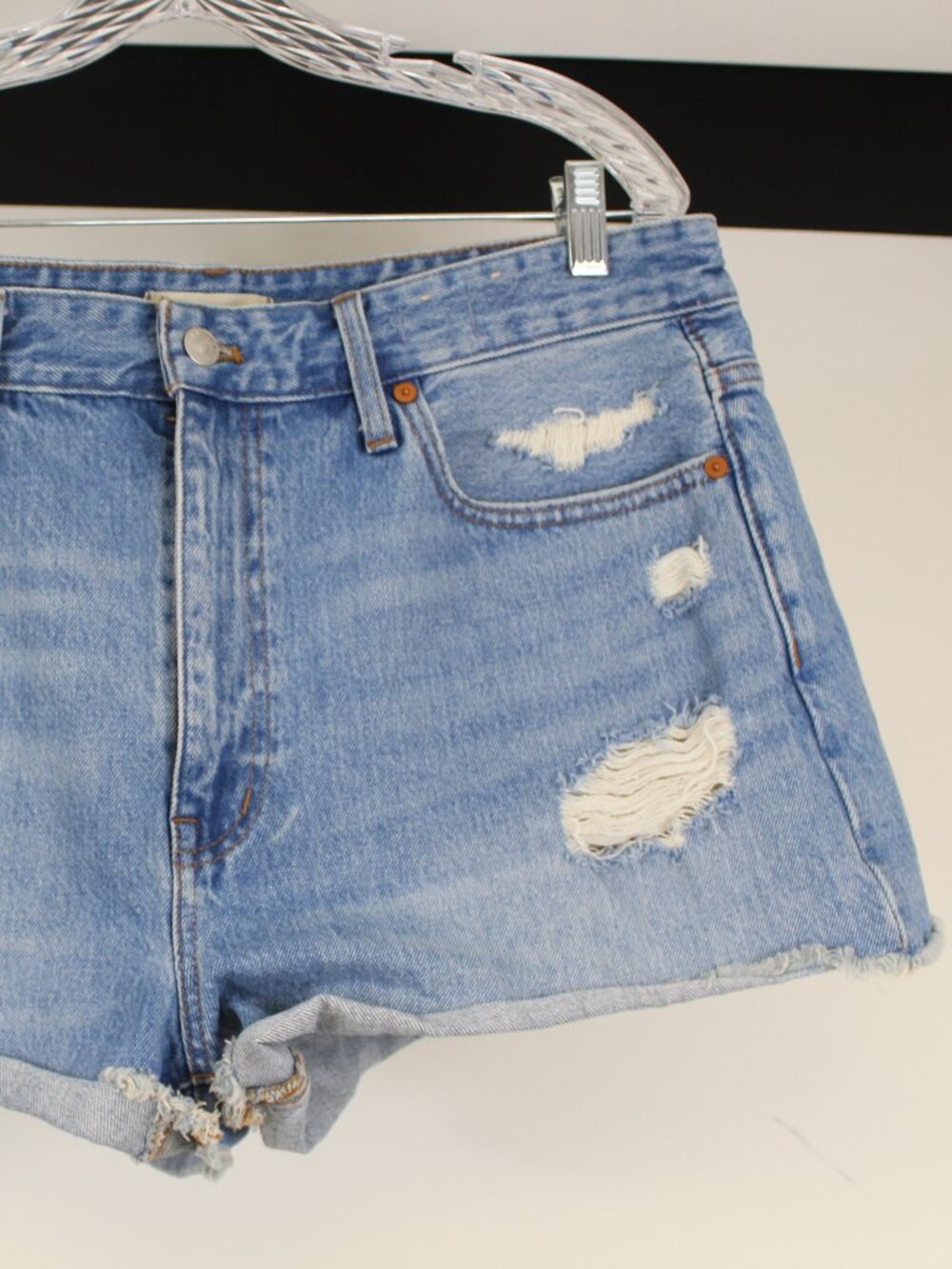 Madewell Relaxed Denim Shorts 31 Distressed High Rise‎ Cutoff - Picture 2 of 9